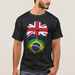 Brazil Brazilian British UK Tree Roots Flag T-Shirt