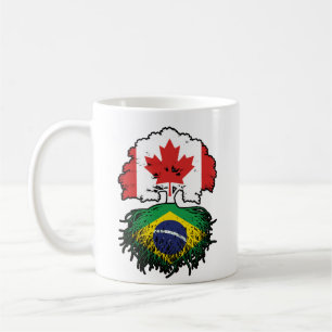 Brazil Brazilian Canadian Canada Tree Roots Flag Coffee Mug