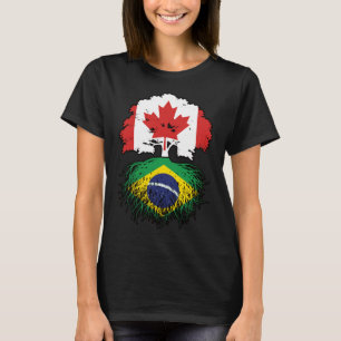 Brazil Brazilian Canadian Canada Tree Roots Flag T-Shirt