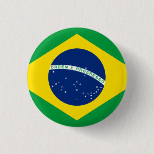 Brazil (Brazilian) Flag 3 Cm Round Badge