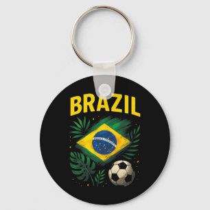 Brazil Brazilian Flag Brasil Soccer Footbyll Key Ring