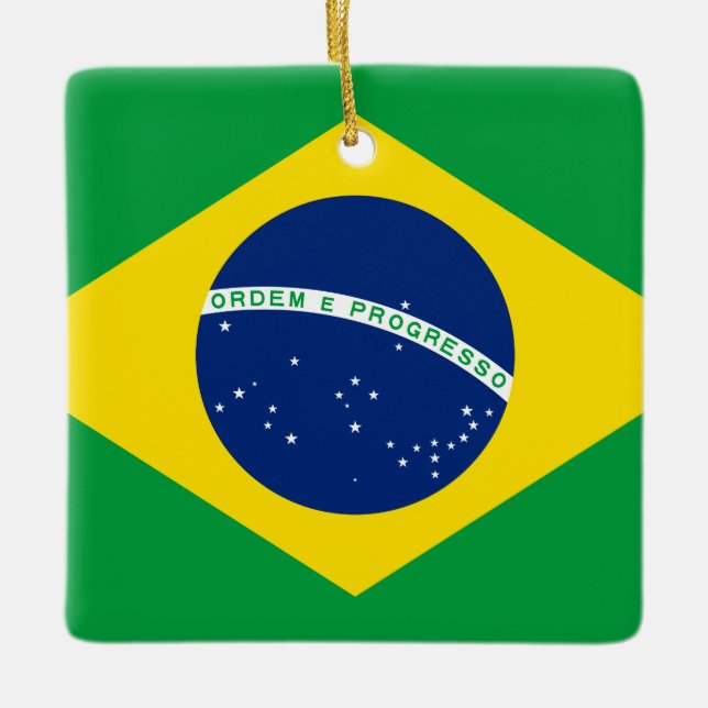 Brazil (Brazilian) Flag Ceramic Ornament (Front)