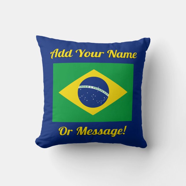 Brazil Brazilian Flag Cushion (Front)