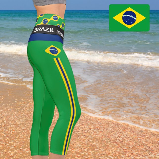 Brazil & Brazilian Flag fashion, Fitness, Sports C Capri Leggings (Creator Uploaded)