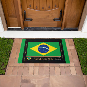 Brazil & Brazilian Flag house /sports Welcome Doormat