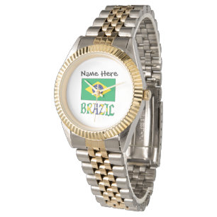 Brazil Brazilian Flag Personalised Watch