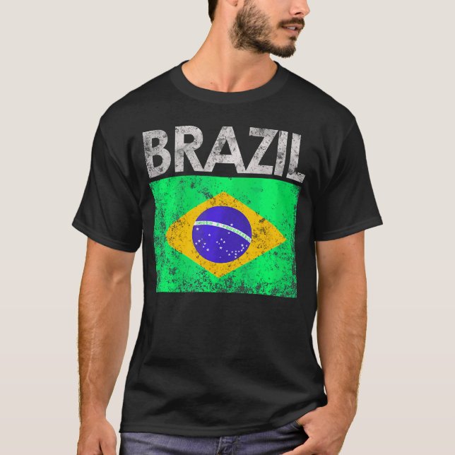 Brazil Brazilian Flag Pride T-Shirt (Front)