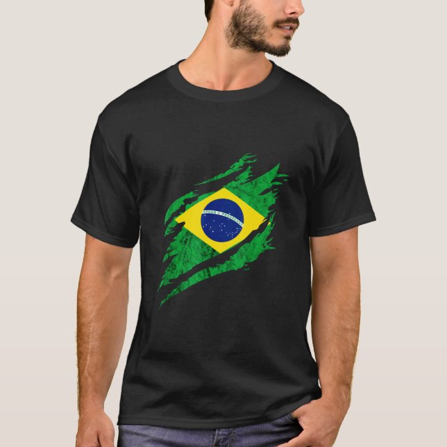Brazil Brazilian Flag Progress Brasilian Brazilian T-Shirt (Front)