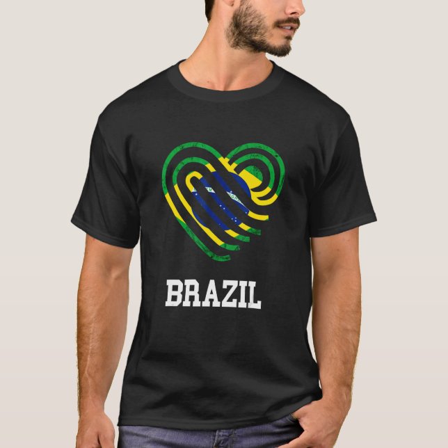 Brazil Brazilian Roots Brasilian Heart Love Brazil T-Shirt (Front)