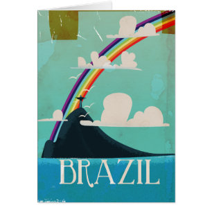 brazil christ the redeemer vintage travel poster