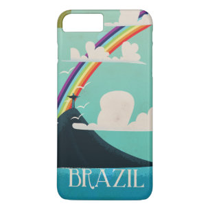 brazil christ the redeemer vintage travel poster iPhone 8 plus/7 plus case