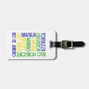 Brazil City Names Rio de Janeiro Sao Paulo Luggage Tag