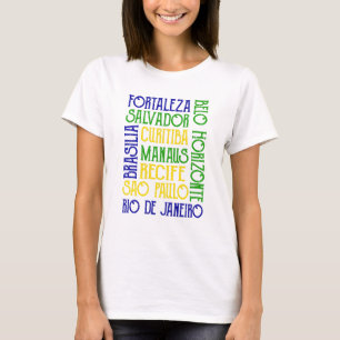 Brazil City Names Rio de Janeiro Sao Paulo  T-Shirt