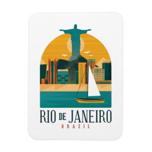Brazil City Rio de Janeiro Vintage Magnet