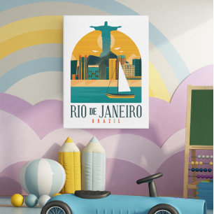 Brazil City Rio de Janeiro Vintage     Poster