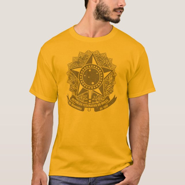 Brazil Coat of Arms Vintage T-Shirt (Front)