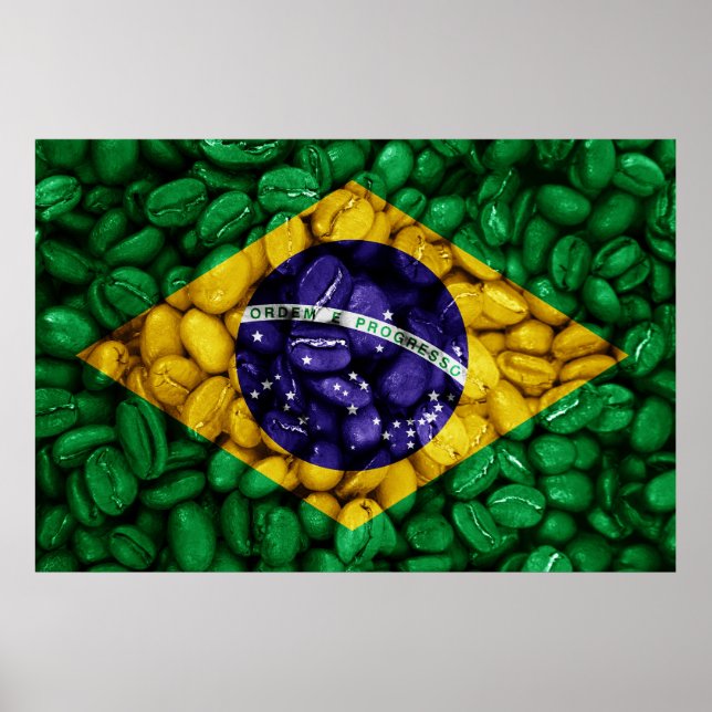 Brazil coffee flag poster (Front)