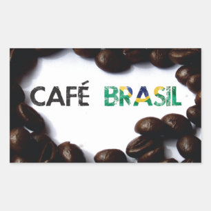 Brazil coffee rectangular sticker