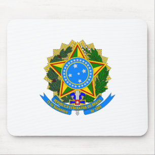 brazil country coat arms symbol emblem star flag mouse pad