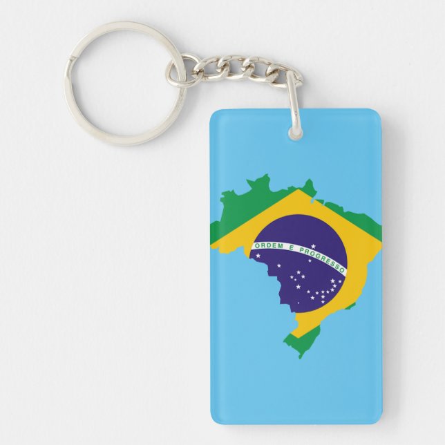 Brazil country flag key ring (Front)