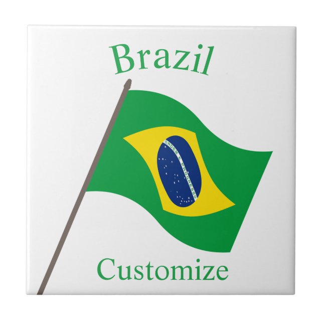 Brazil Country Flag Thunder_Cove Ceramic Tile (Front)