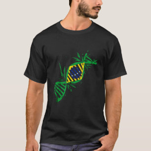 Brazil DNA Molecule Brazilian Roots Brazil Flag Br T-Shirt