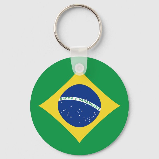 Brazil Fisheye Flag Keychain (Front)