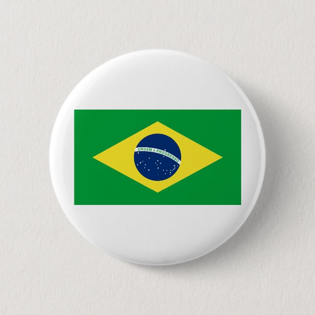 brazil flag 6 cm round badge (Front)