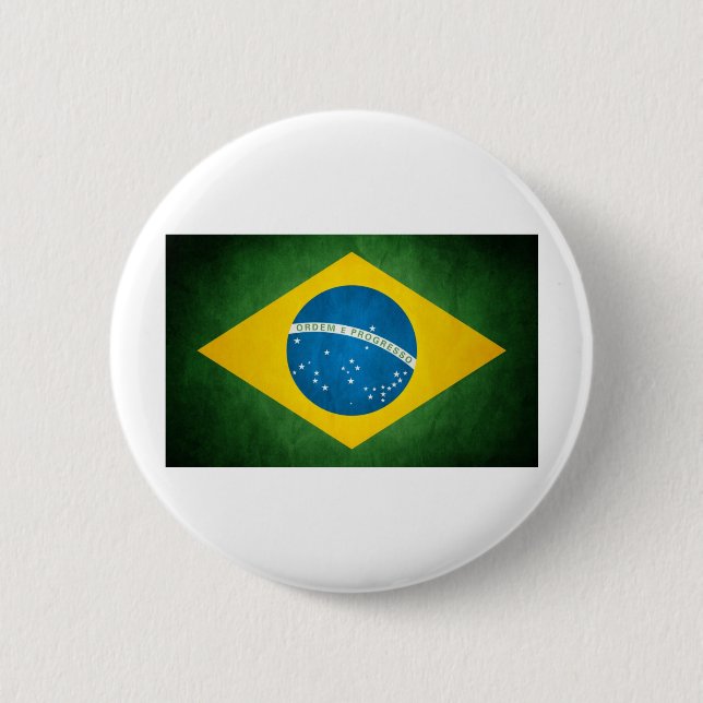 brazil flag 6 cm round badge (Front)