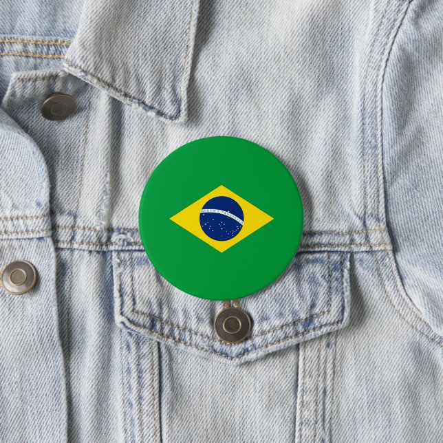 Brazil flag 7.5 cm round badge (In Situ)