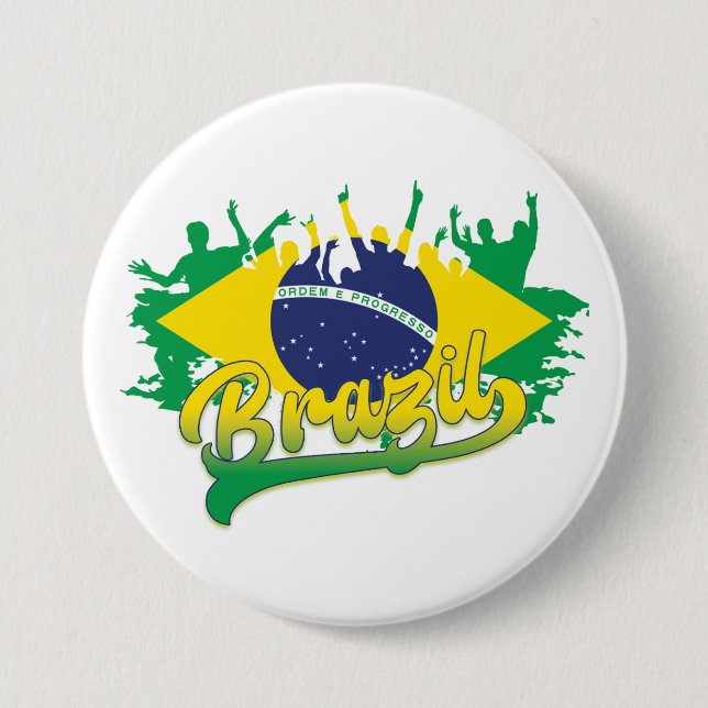 Brazil Flag 7.5 Cm Round Badge (Front)