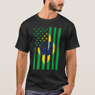 Brazil Flag American USA Flag Brazilian T-Shirt