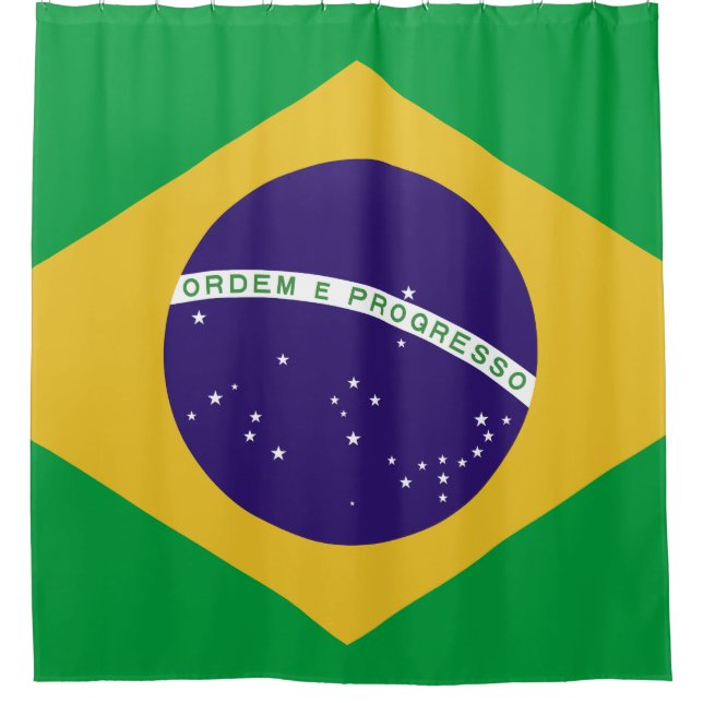 Brazil Flag Bandeira do Brasil Shower Curtain (Front)
