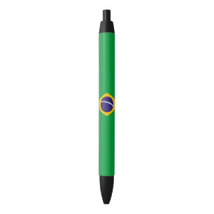 Brazil Flag Black Ink Pen