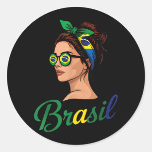 Brazil Flag Brazilian Roots Brasilian Pride Brasil Classic Round Sticker