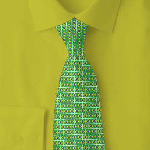 Brazil Flag Brick Pattern Tie