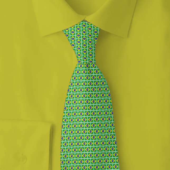 Brazil Flag Brick Pattern Tie (Creator Uploaded)