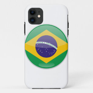 Brazil Flag Button iPhone 11 Case