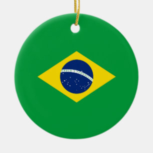 Brazil flag ceramic ornament