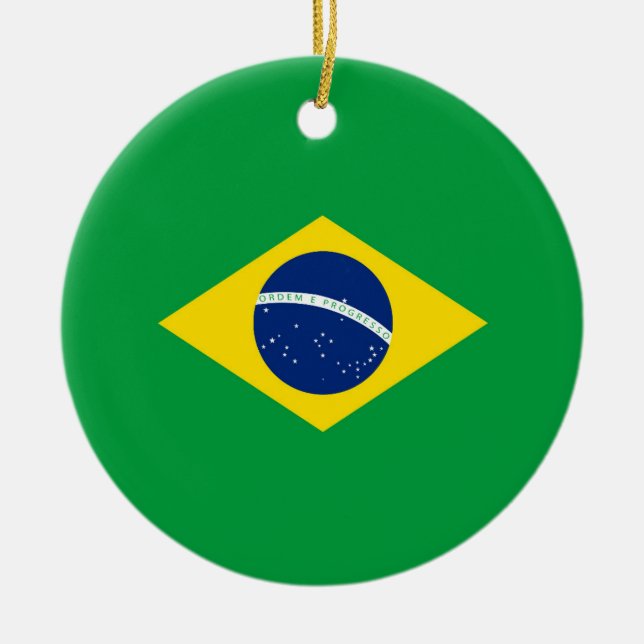 Brazil flag ceramic ornament (Front)