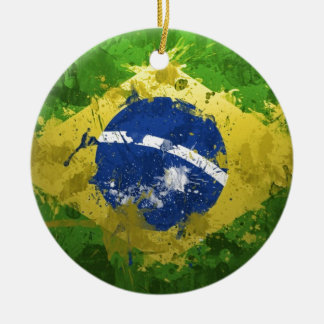 Brazil-Flag- Ceramic Ornament