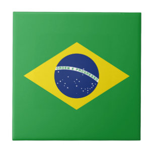Brazil flag ceramic tile