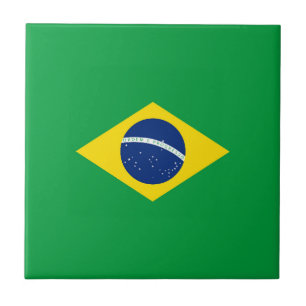 Brazil flag ceramic tile