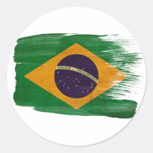 Brazil Flag Classic Round Sticker