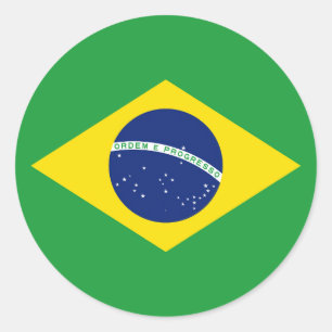 Brazil flag classic round sticker