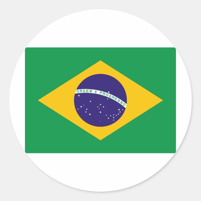Brazil flag classic round sticker (Front)