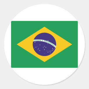 Brazil flag classic round sticker