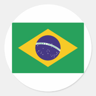 Brazil flag classic round sticker