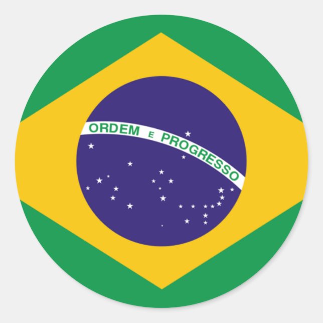 Brazil flag classic round sticker (Front)