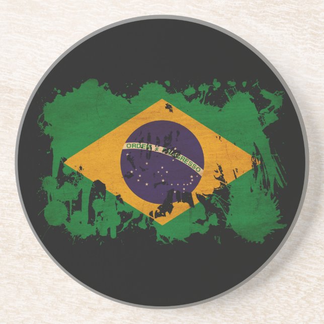Brazil Flag Coaster (Front)